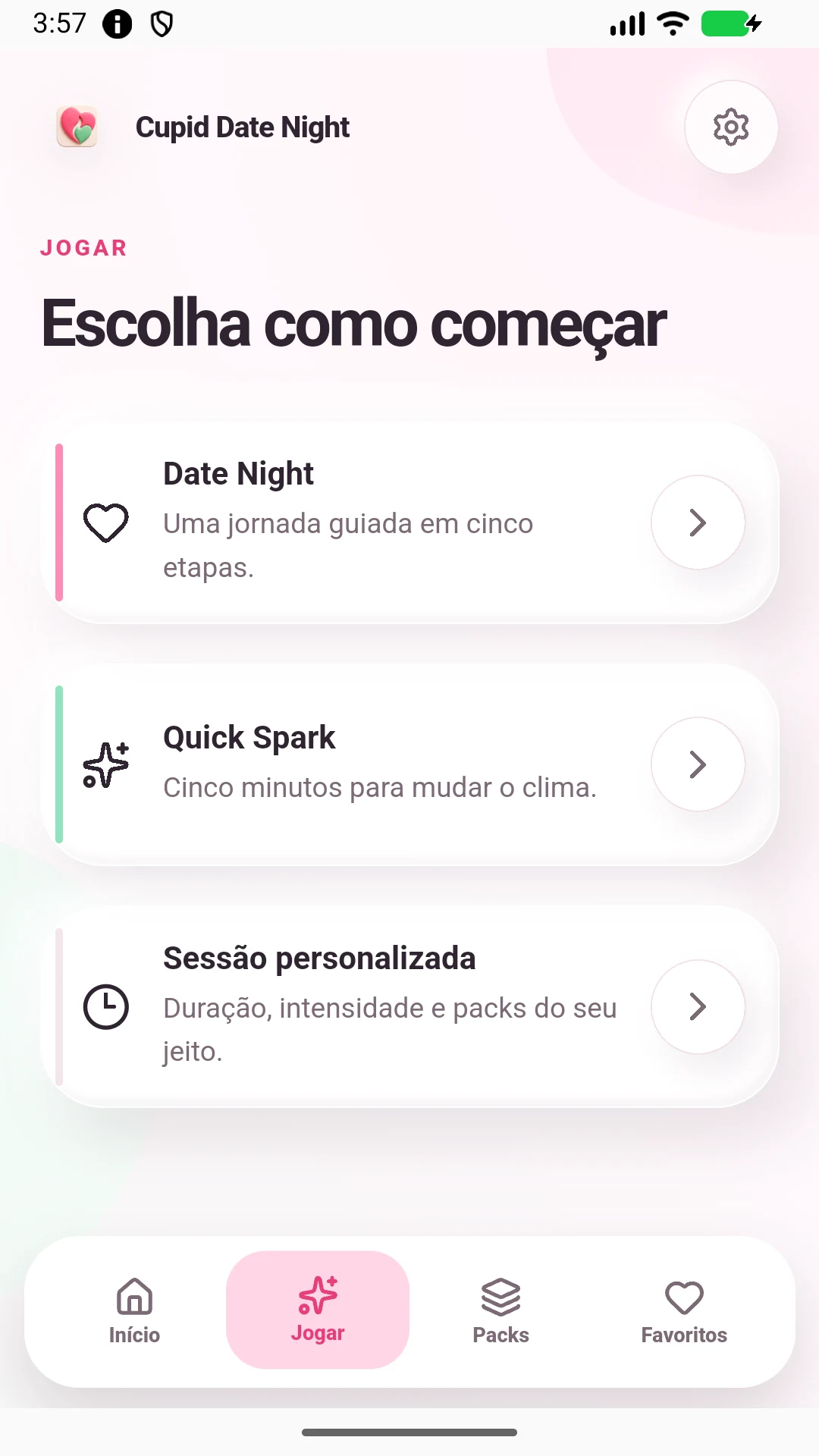 Modos de jogo Cupid Date Night